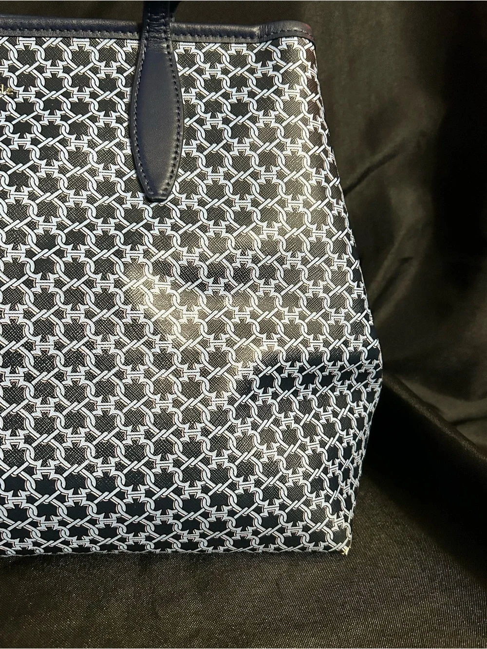 Kate Spade Blue & White Patterned Tote with Cosmetic Pouch